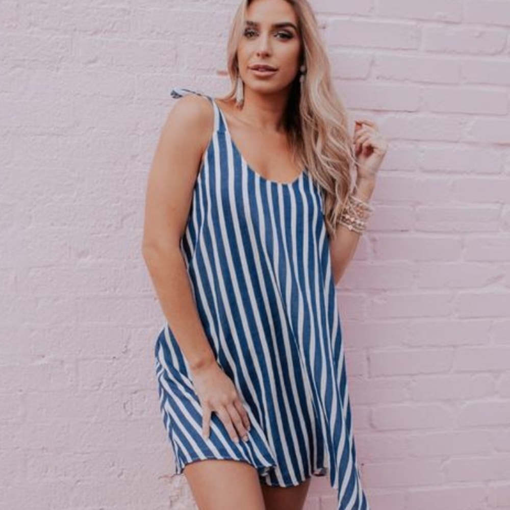 Buddy love navy striped dress